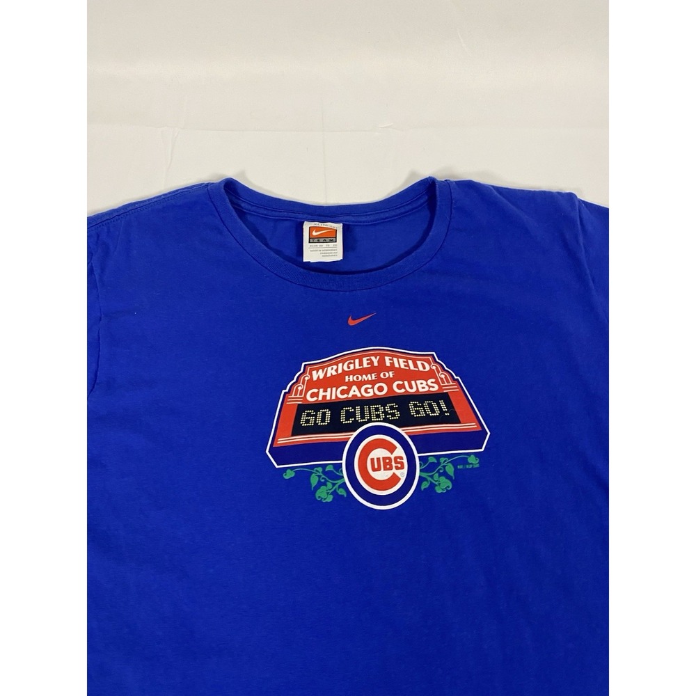 Nike Chicago Cubs Wrigley Field Go Cubs Go T-Shirt Women's XL 16–18 Blue MLB - Picture 3 of 7
